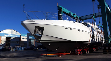 Image for article First Mangusta 110 sets sail for Miami